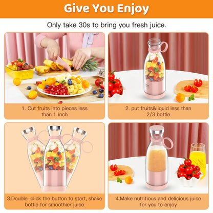 11.83 Fl Oz Battery Powered Blender, White